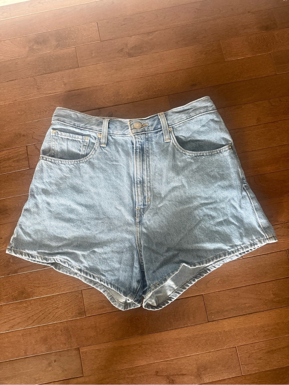 Levi's Light Blue High-Rise Denim Shorts